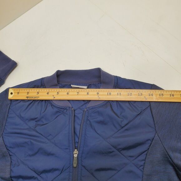 Columbia Jacket Womens M Quilted Fleece Puffer Full Zip Blue Mock Neck Pockets - Picture 7 of 13